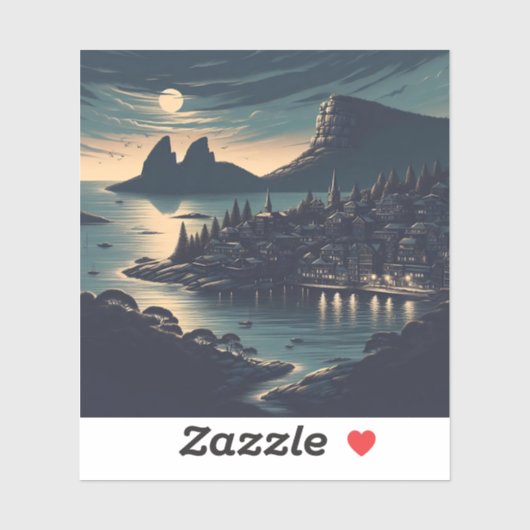 Moonlit Port Aufkleber (Blatt)