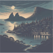 Moonlit Port Aufkleber (Vorderseite)