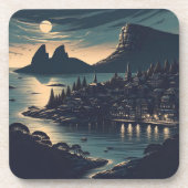 Moonlit Port Getränkeuntersetzer (Vorderseite)