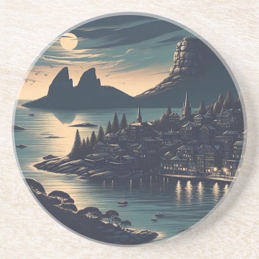 Moonlit Port Getränkeuntersetzer (Vorne)