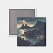 Moonlit Port Magnet (Vorderseite/Rückseite)