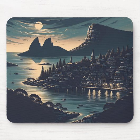 Moonlit Port Mousepad (Vorne)