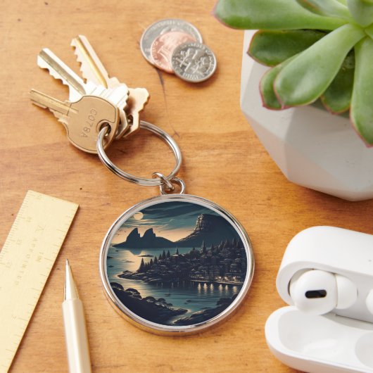 Moonlit Port Schlüsselanhänger (Schreibtisch)