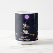 Moonlit Pup – Halloween Dog in Witch Hat Kaffeetasse (Mittel)