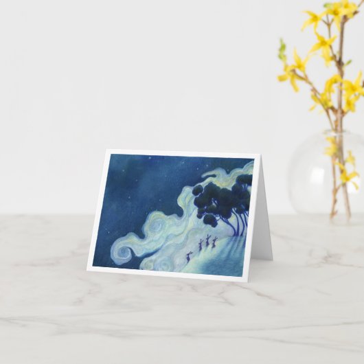 Moonlit Rabbits Karte (Gelbe Blume)