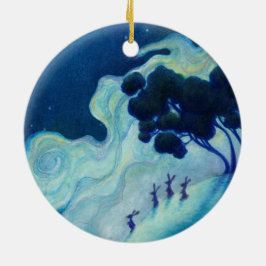 Moonlit Rabbits Keramik Ornament
