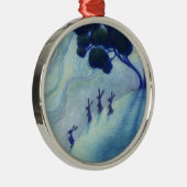 Moonlit Rabbits Ornament Aus Metall (Rechts)