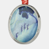 Moonlit Rabbits Ornament Aus Metall (Links)