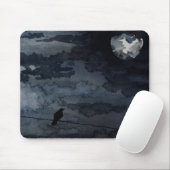 Moonlit Rabe - Vollmond-Kunst Mousepad (Mit Mouse)