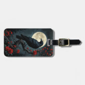 Moonlit Raven Luggage Tag Gepäckanhänger (Vorderseite horizontal)