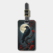 Moonlit Raven Luggage Tag Gepäckanhänger (Vorderseite vertikal)