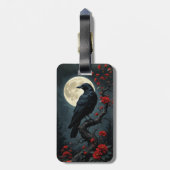 Moonlit Raven Luggage Tag Gepäckanhänger (Rückseite vertikal)