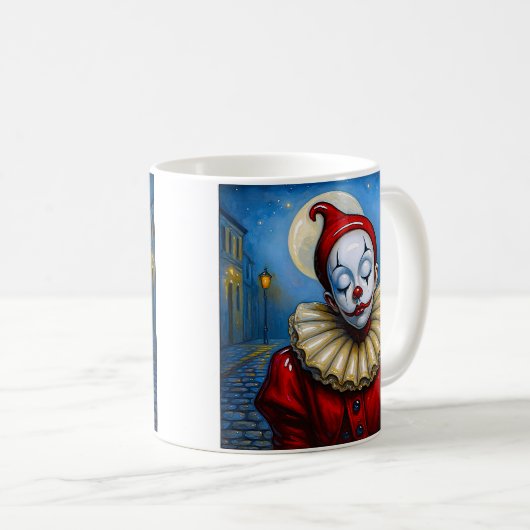 Moonlit Red Clown Kaffeetasse (VorderseiteRechts)