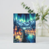 Moonlit Reflections: Night Lake with Houses Postkarte (Stehend Vorderseite)