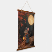 Moonlit Reise der reisenden Maus Wandteppich Mit Holzrahmen (Gewinkelt)