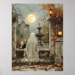 Moonlit Reverie im vergessenen Garten Poster