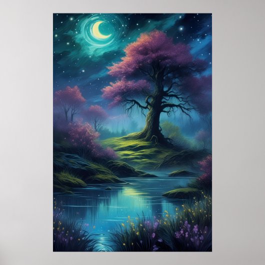 Moonlit Reverie, Majestic Tree Poster (Vorne)