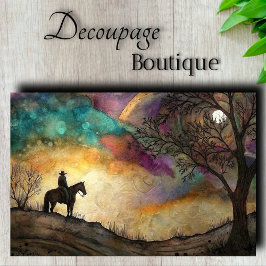 Moonlit Rider Decoupage Seidenpapier