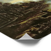 Moonlit River Landschaft mit Hütten Poster (Ecke)