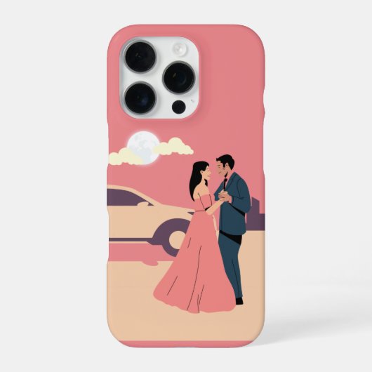 Moonlit Romance – Elegant Couple iPhone Hülle (Rückseite)