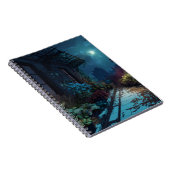 Moonlit Rooftop Garden Night Notebook Notizblock (Rechte Seite)