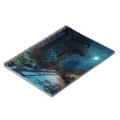 Moonlit Rooftop Garden Night Notebook Notizblock (Linke Seite)