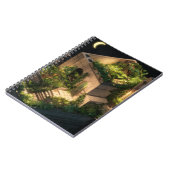 Moonlit Rooftop Garden Retreat Notebook Notizblock (Linke Seite)