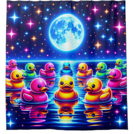"Moonlit Rubber Ducky Dream" Duschvorhang