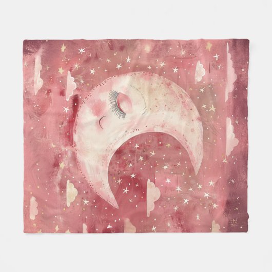 Moonlit Rustic Red Nursery & Kids' Room Fleecedecke (Vorderseite (Horizontal))