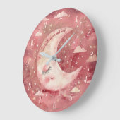 Moonlit Rustic Red Nursery & Kids' Room Große Wanduhr (Winkel)