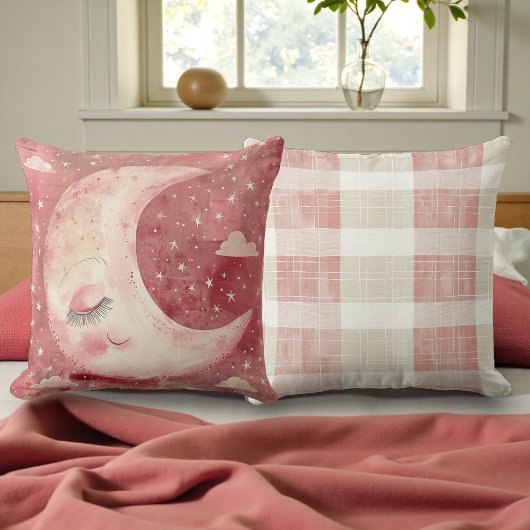 Moonlit Rustic Red Nursery & Kids' Room Kissen
