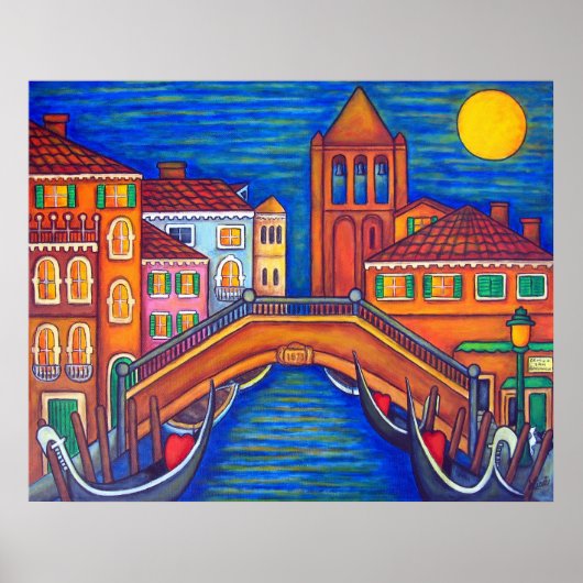 Moonlit San Barnaba, Venedig von Lisa Lorenz Poster (Vorne)