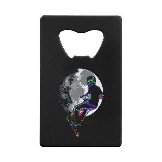 Moonlit Scooter Champ - Scooter Boy Artwork Geldbeutel Flaschenöffner (Vorderseite)