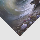 Moonlit Sea Turtle Ocean Wave Decoupage Seidenpapier (Ausschnitt)