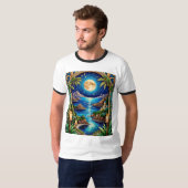 Moonlit Seaside Sanctuary Fantasy Art Tshirt (Vorne ganz)