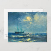 Moonlit Seaview, Kunstmalerei Postkarte (Vorne/Hinten)