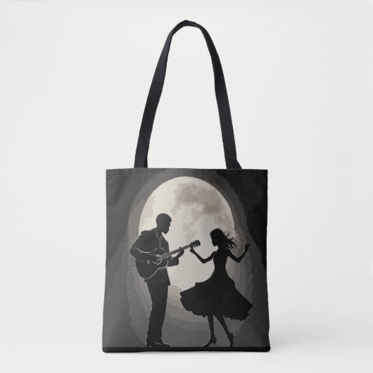Moonlit Serenade: Silhouette Romance Tanz Tasche (Vorderseite)