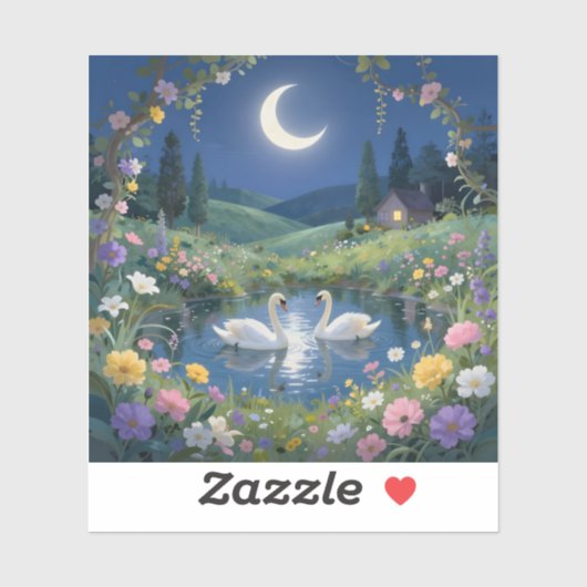 Moonlit Serenade - Square Vinyl Aufkleber (Blatt)