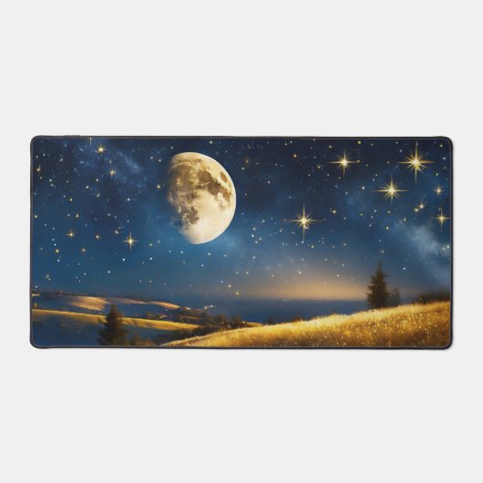 Moonlit Serenity: Eine Himmelsinfonie Schreibtischunterlage (Vorderseite)