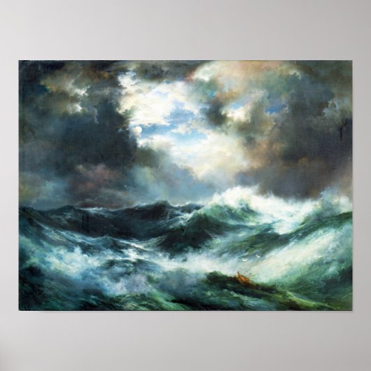 Moonlit Shipwreck auf See Poster (Vorne)