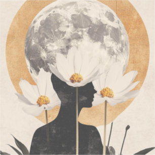 Moonlit Silhouette - Boho Vintag Elegante Aufkleber