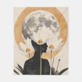 Moonlit Silhouette - Boho Vintag Elegante Fleecedecke (Vorderseite)