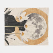 Moonlit Silhouette - Boho Vintag Elegante Fleecedecke (Vorderseite (Horizontal))