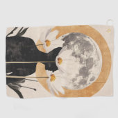 Moonlit Silhouette - Boho Vintag Elegante Golfhandtuch (Horizontal)