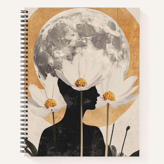 Moonlit Silhouette - Boho Vintag Elegante Notizblock (Vorderseite)