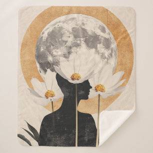 Moonlit Silhouette - Boho Vintag Elegante Sherpadecke