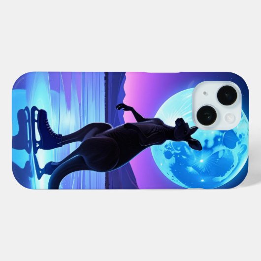 Moonlit Skater Kangaroo Case-Mate iPhone Hülle (Rückseite (Horizontal))