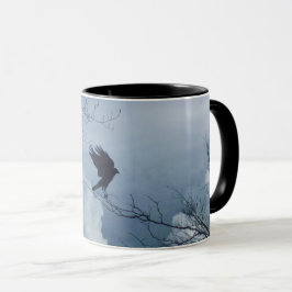 Moonlit Sky und Crow Tasse