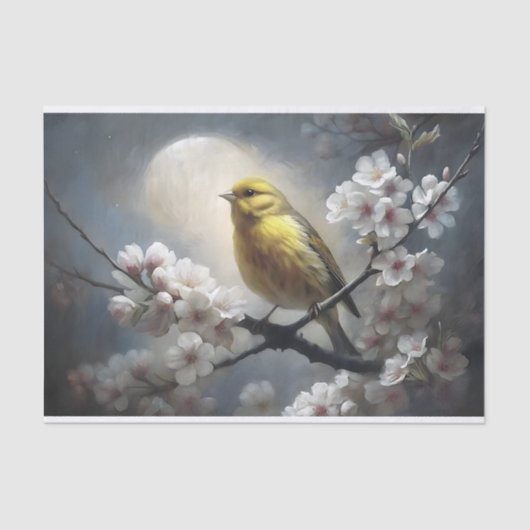 Moonlit Songbird Decoupage Seidenpapier (Vorderseite)