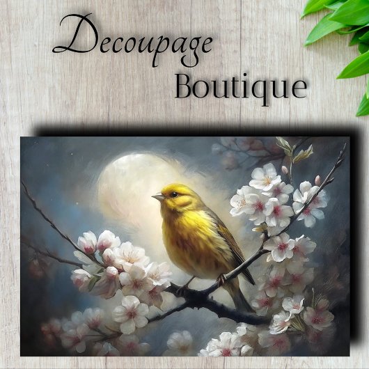 Moonlit Songbird Decoupage Seidenpapier